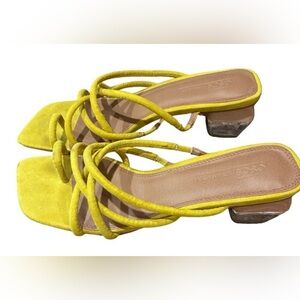 ASOS Hawaii Strappy Transparent Block Heeled
Sandals Yellow